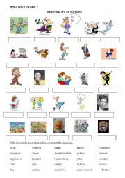 English Worksheet: personality adjectives