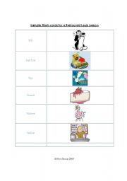 English worksheet: Sample Flashcards for Restaurant vocabulary