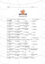 English worksheet: VOCABULARY