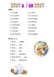 English worksheet: exercise : a / an