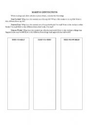 English worksheet: Making Connections 3-Column Chart