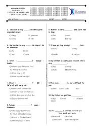 English Worksheet: test