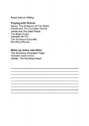 English worksheet: Creative writing 