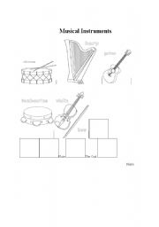 English Worksheet: Musical instruments