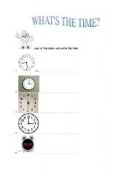 English worksheet: telling the time