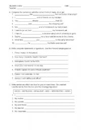 English worksheet: Varied exercises 