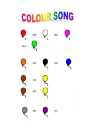 English worksheet: Colour Song
