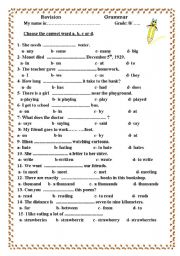 English Worksheet: grammar revision