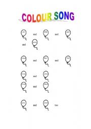 English worksheet: Colour Song