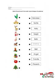 English worksheet: Christmas - Matching