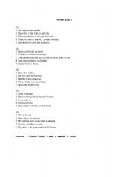 English worksheet: 5-Line-Quizz