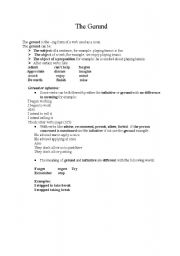 English Worksheet: The Gerund