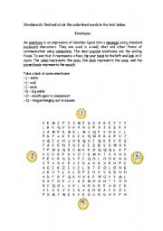English worksheet: Emoticons Worsearch
