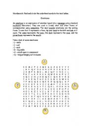 English Worksheet: Emoticons Worsearch