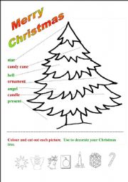 English Worksheet: Christmas tree