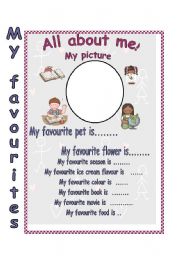 English Worksheet: My favorites