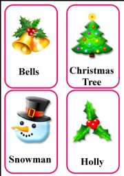 English Worksheet: Christmas Flash Cards