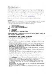 English Worksheet: Language Analysis for CELTA assignment