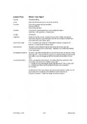 English Worksheet: What’s Your Sign?