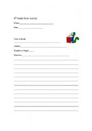 English worksheet: Book Report