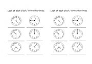 English worksheet: What time is it?