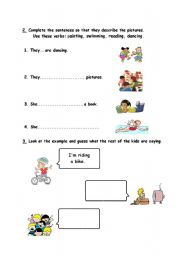 English Worksheet: Present continuous test part 2.