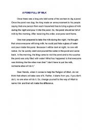 English Worksheet: story