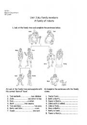 English Worksheet: Family members