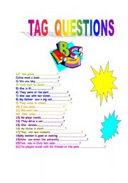 English worksheet: TAG QUESTIONS