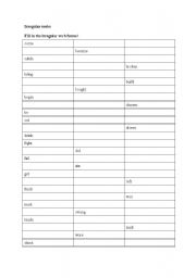 English Worksheet: irregular verbforms exercise