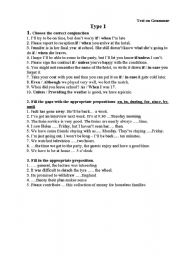 English Worksheet: Grammar Test 
