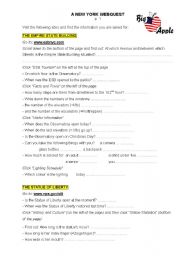 English Worksheet: New York webquest
