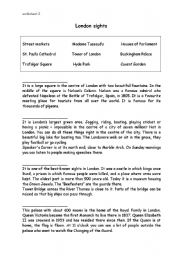 English worksheet: London sights