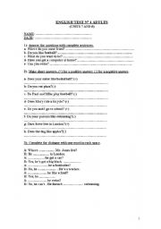 English worksheet: english test for adults