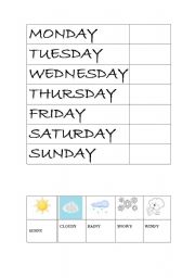 English worksheet: The forecast for the week