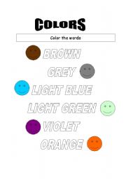 English worksheet: Colors