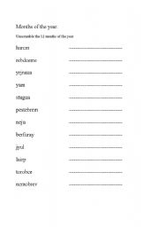 English Worksheet: Months of the year