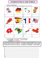 English Worksheet: Stereotypes in the World