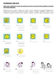 English worksheet: expressing feelings activity