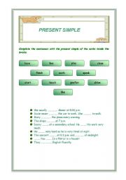 English worksheet: present simple