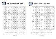 The months of the year (word search)