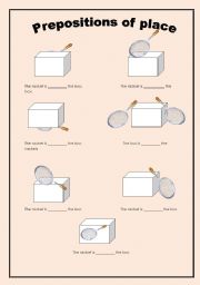 English Worksheet: prepositions of place
