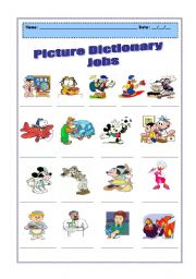 English Worksheet: Jobs Picture Dictionary