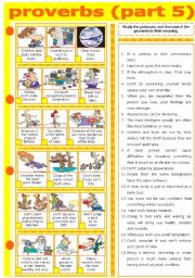 English Worksheet: PROVERBS - PART 5