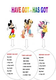 English worksheet: have got - has got