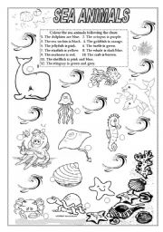 English Worksheet: Sea animals