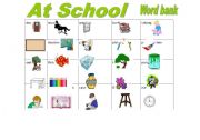 English Worksheet: at school wordbank