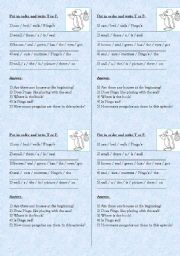 English Worksheet: Video session: Pingus nightmare (Simple present, prepositions of place) Youtube link included