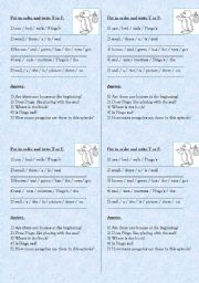 English worksheet: Video session: Pingus nightmare (Simple present, prepositions of place) Youtube link included