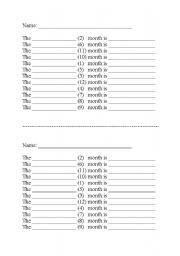 English worksheet: Ordinal numbers and Months